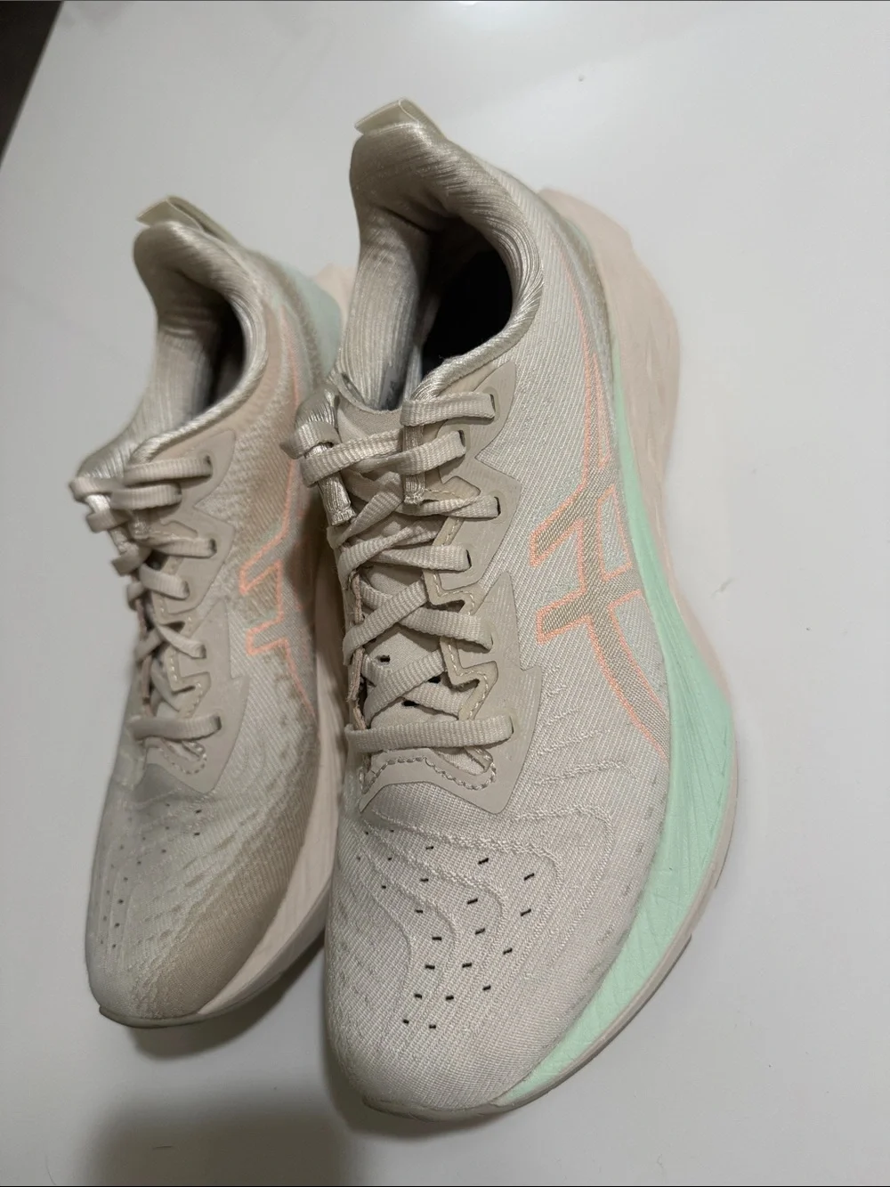 ASICS Novablast 4 Oatmeal Moonrock Women Sz 8.5